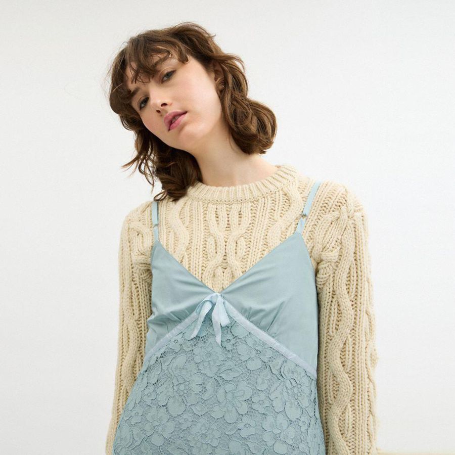 COACH® Lace Women Dress Blue | NWPE06541