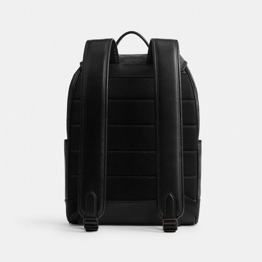 COACH® League Flap In Signature Canvas Men Backpack Grey | OMIN94763
