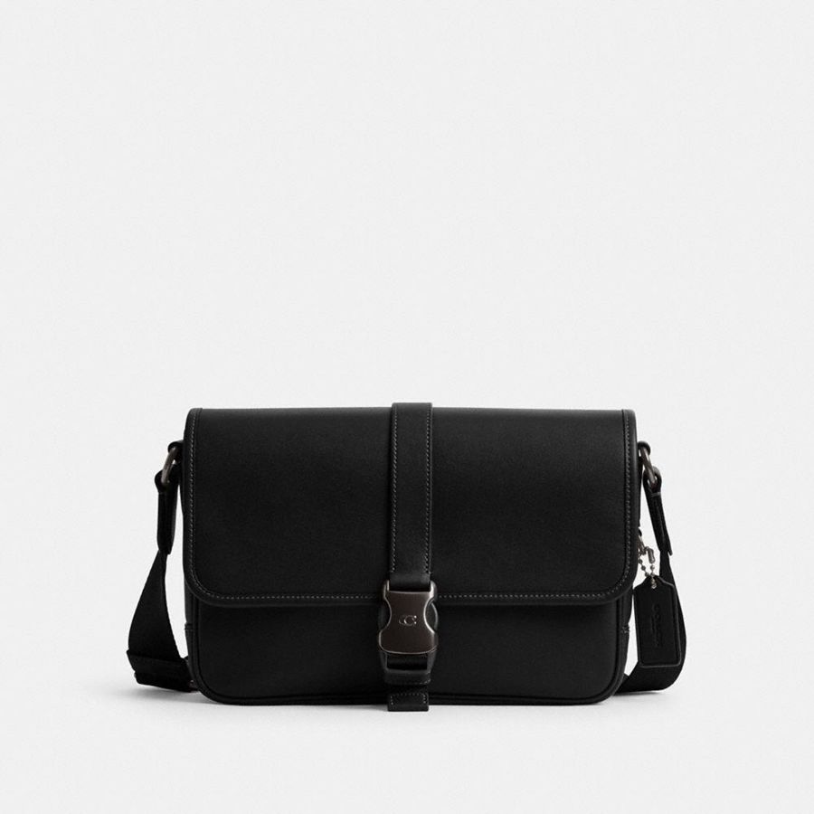 COACH® League Messenger Men Crossbody Bag Black | WGDE60712