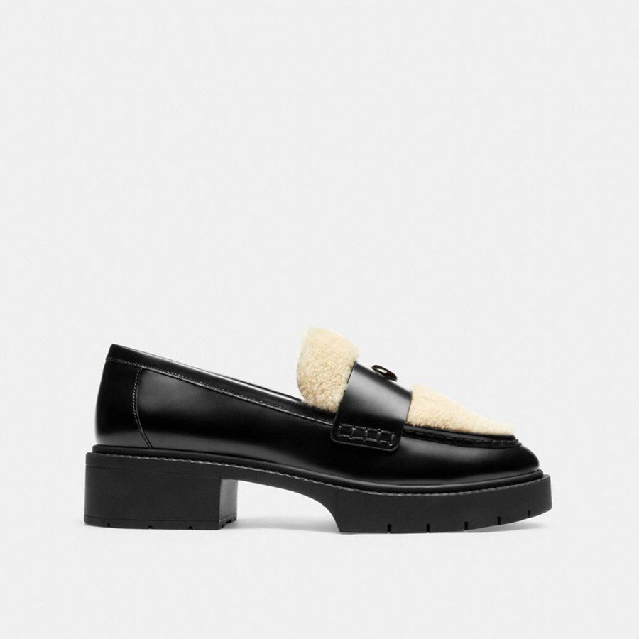 COACH® Leah Women Loafers Black | PBAW83461