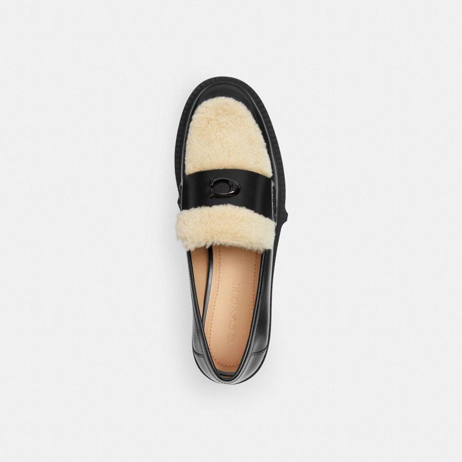 COACH® Leah Women Loafers Black | PBAW83461