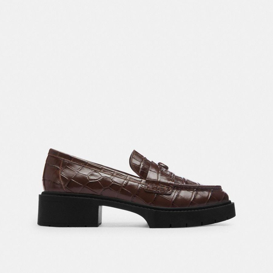 COACH® Leah Women Loafers Brown | EUPO93254