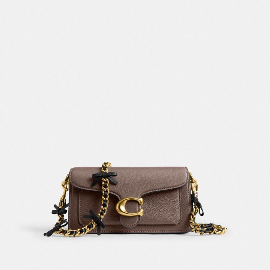 COACH® Leather Chain Strap With Bows Women Charms Black | HXWQ39751