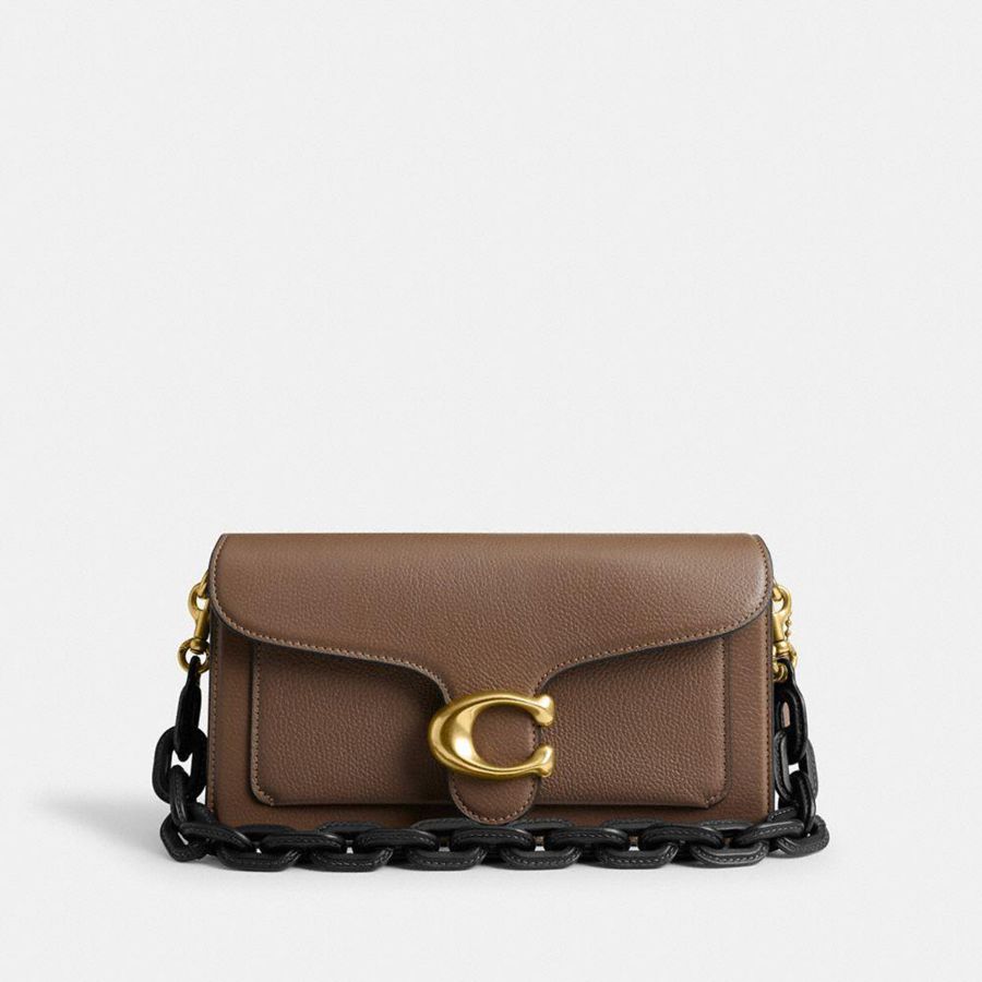 COACH® Leather Covered Short Chain Strap Women Charms Black | XROJ58340