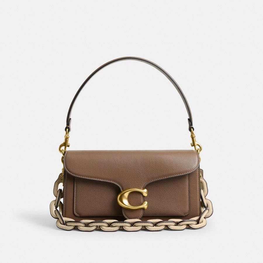 COACH® Leather Covered Short Chain Strap Women Charms Black | XROJ58340