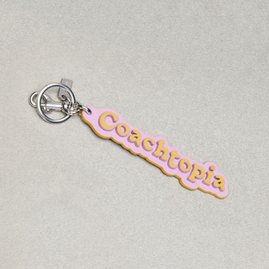 COACH® Logo Bag In Coachtopia Leather Women Charms Pink | KLOH41693