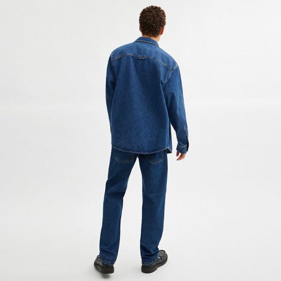 COACH® Long Sleeve Denim Men Shirt Blue | DIPZ14592