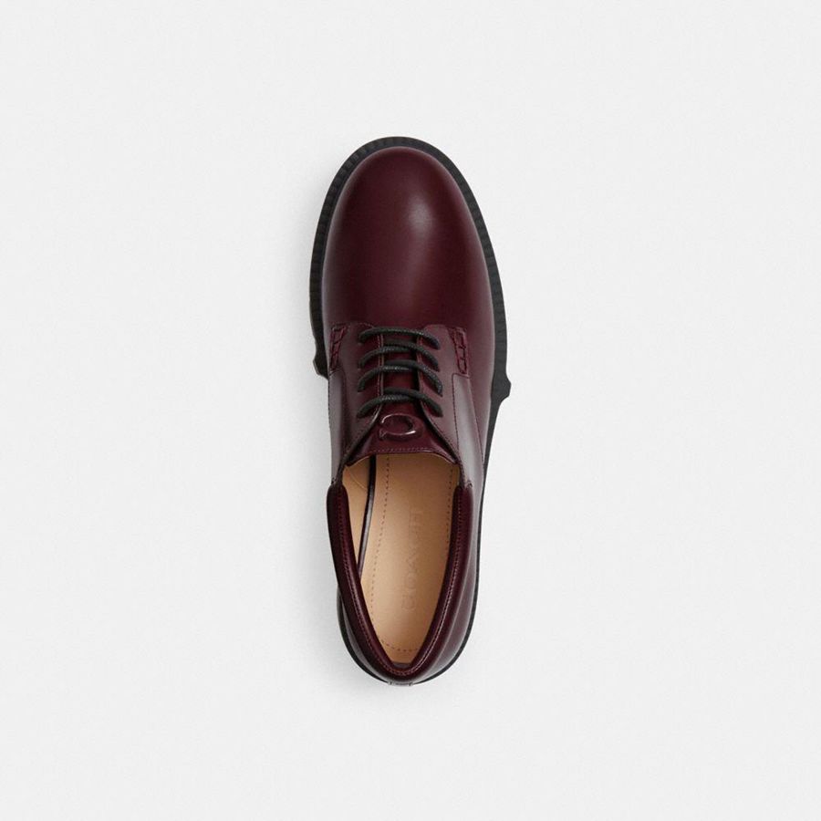COACH® Lyla Derby Women Loafers Burgundy | BOXM26510
