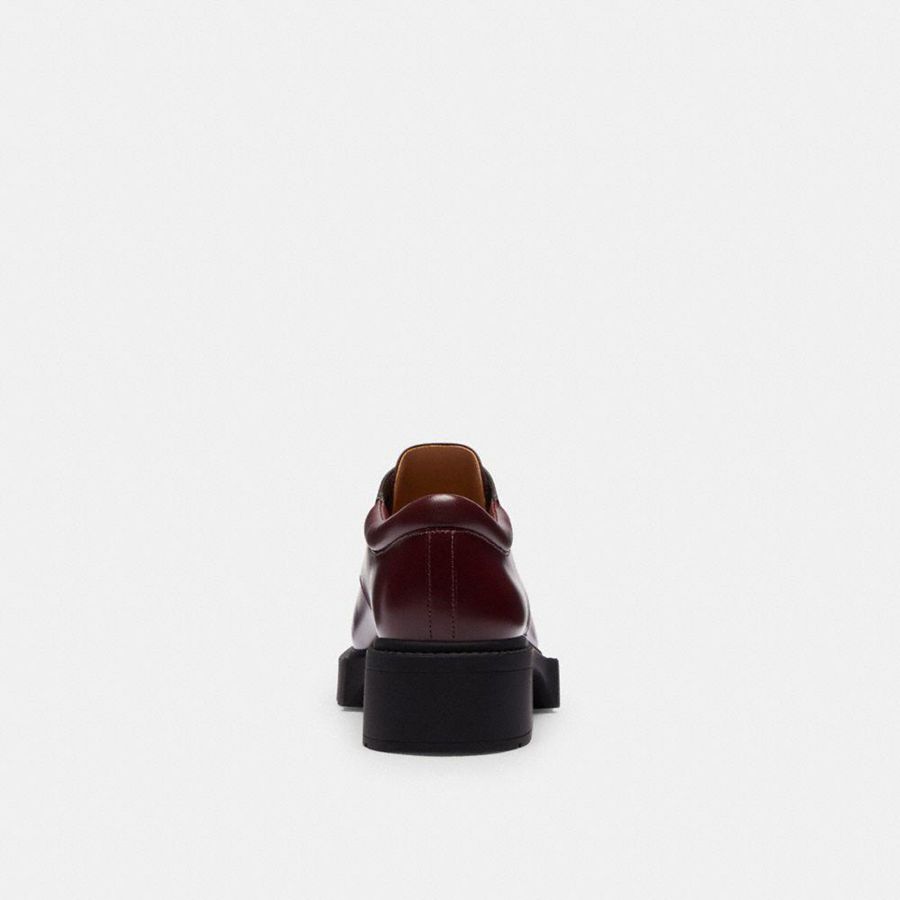 COACH® Lyla Derby Women Loafers Burgundy | BOXM26510
