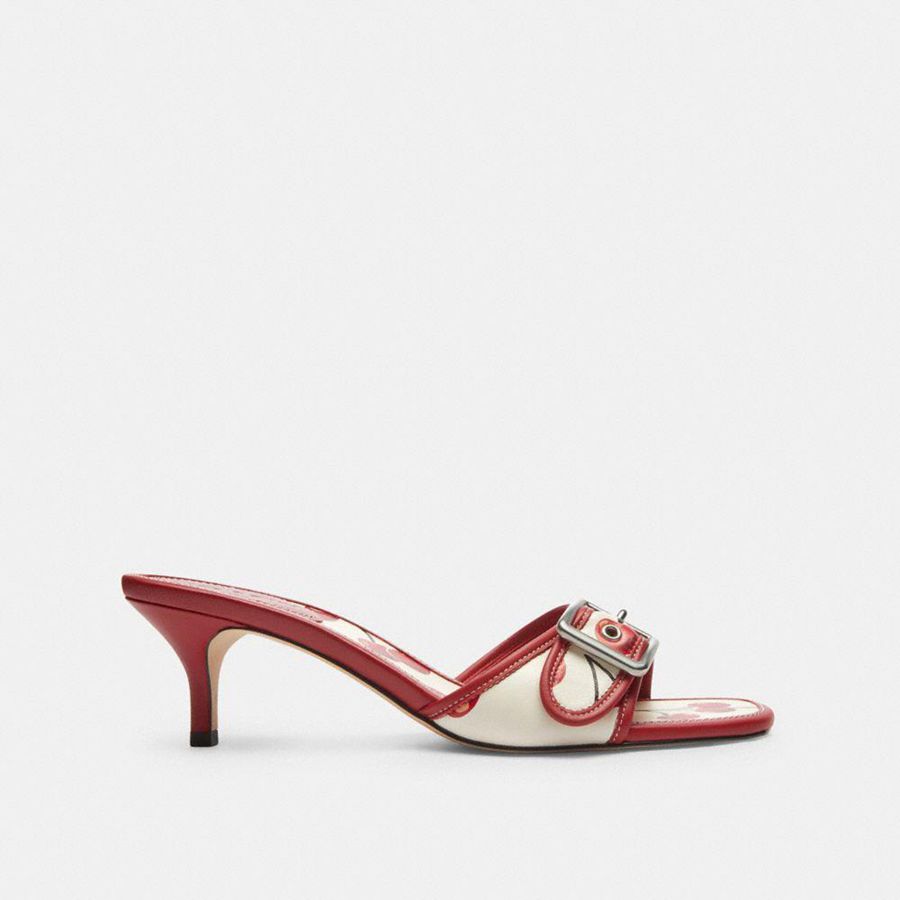 COACH® Margot With Cherry Print Women Sandals Red | QJKX47369