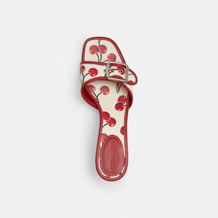 COACH® Margot With Cherry Print Women Sandals Red | QJKX47369