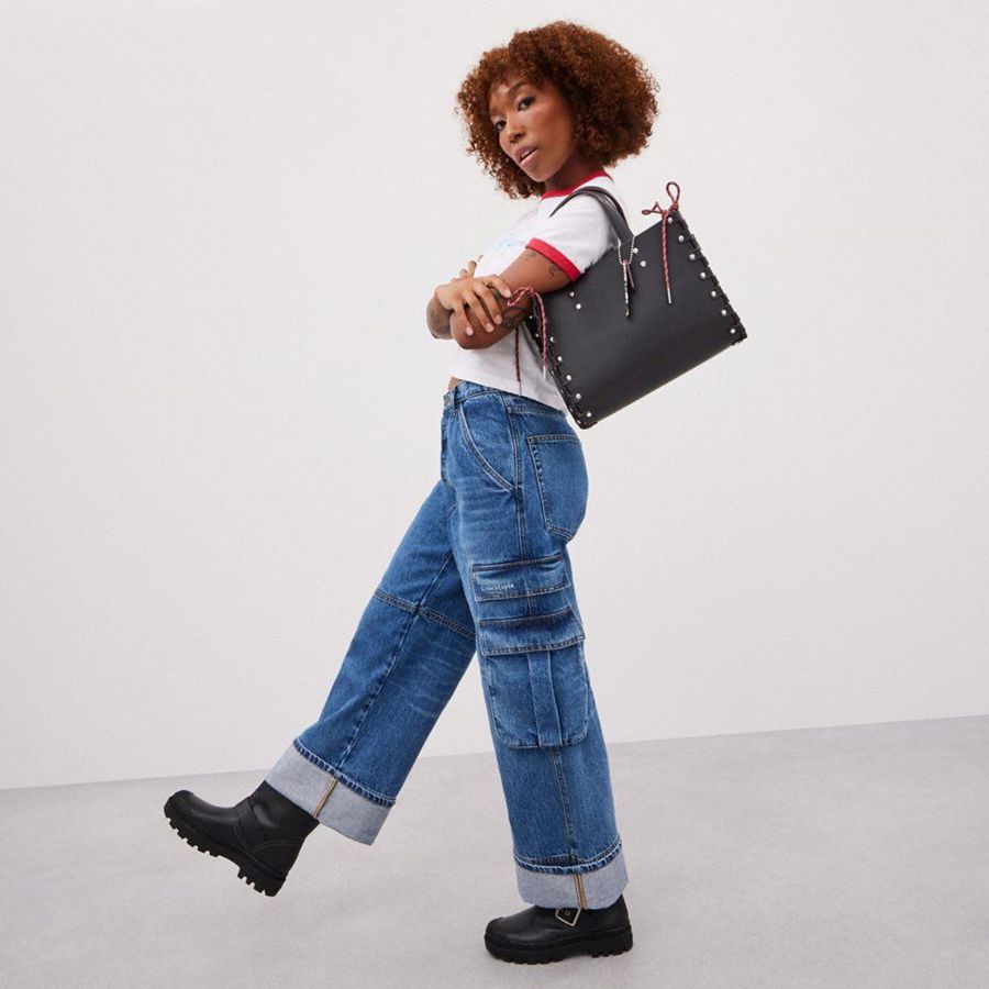 COACH® Medium Re Laceable In Coachtopia Leather Men Tote Bags Black | TAUW93680