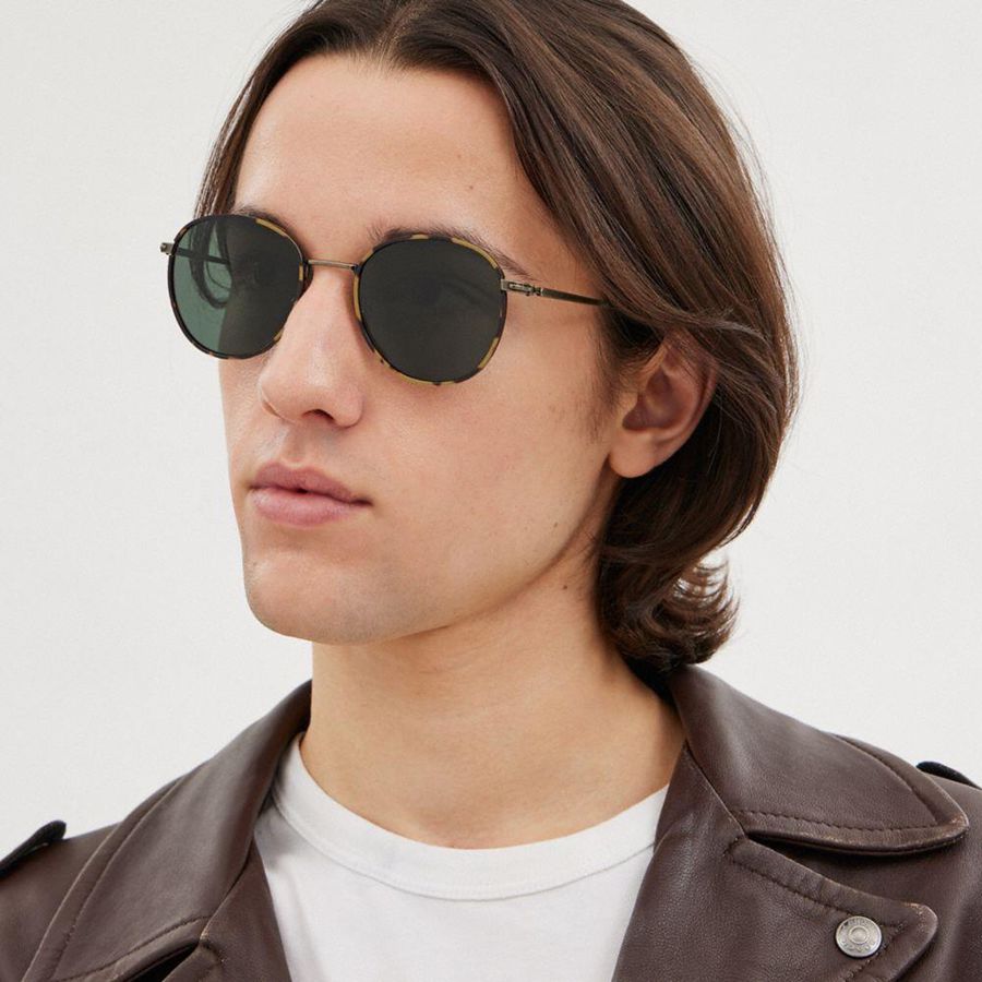 COACH® Metal Windsor Round Men Sunglasses Green | ESXY95143