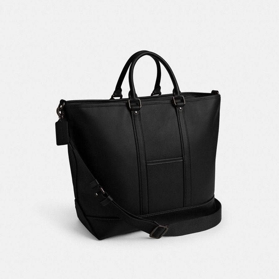 COACH® Metropolitan Carryall Men Tote Bags Black | LONS86405