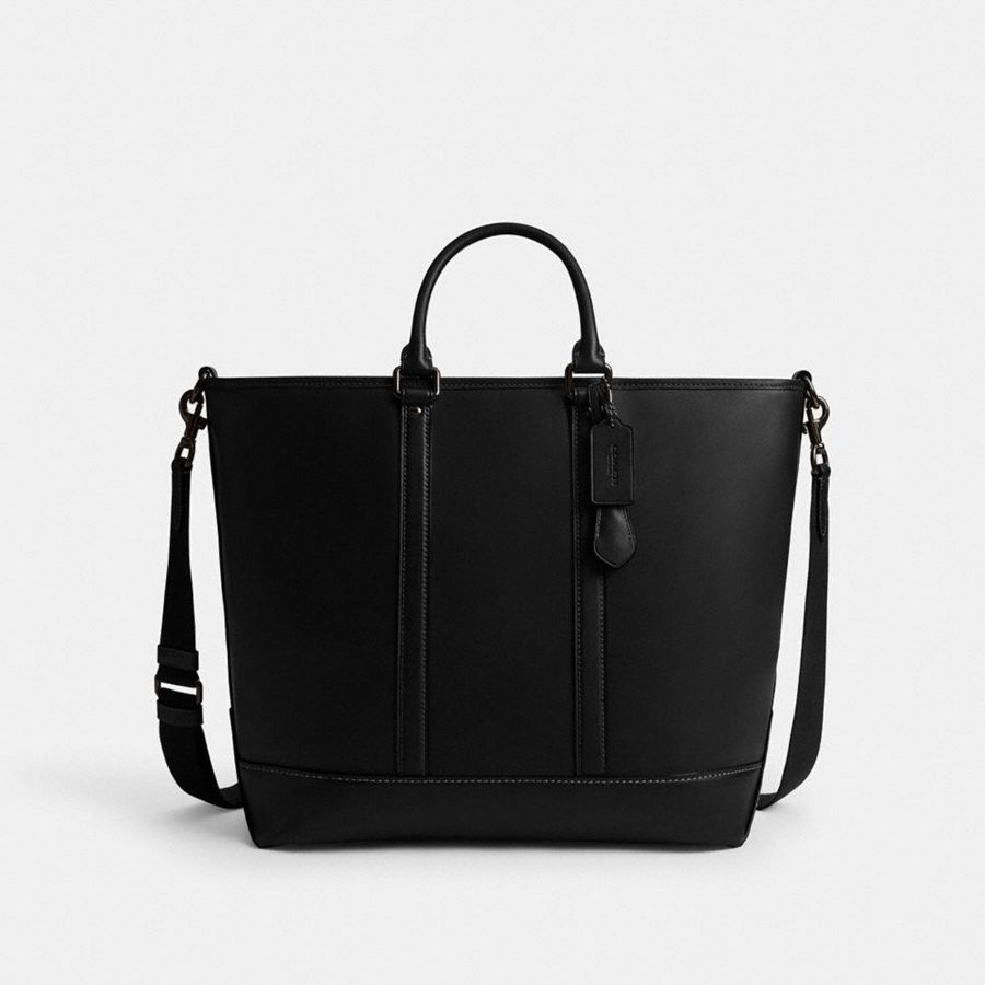 COACH® Metropolitan Carryall Men Tote Bags Black | LONS86405