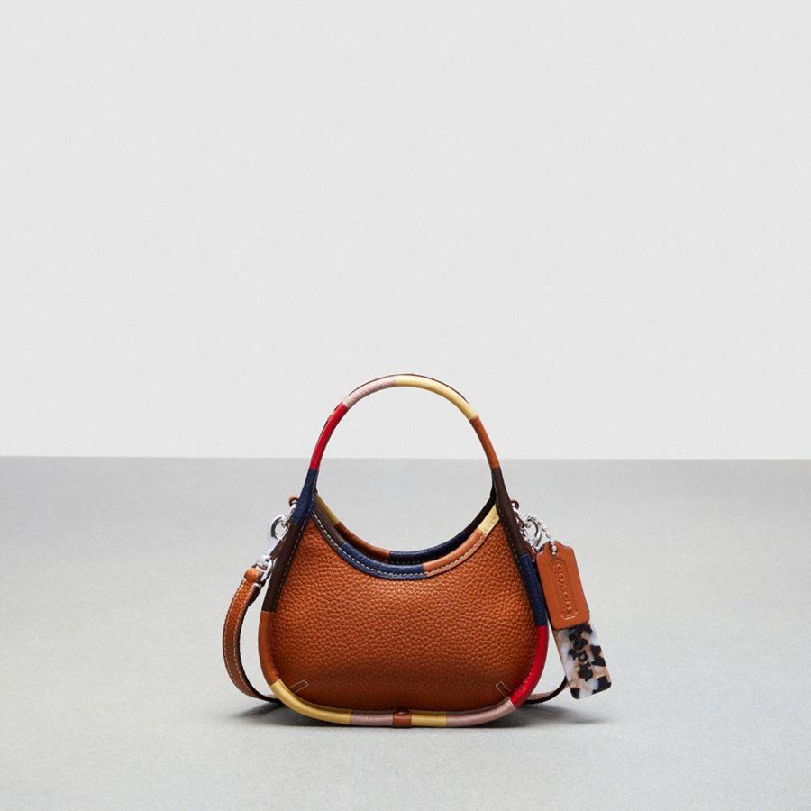 COACH® Mini Ergo In Coachtopia Leather With Colorful Binding Women Crossbody Bag Brown | KOFR53908