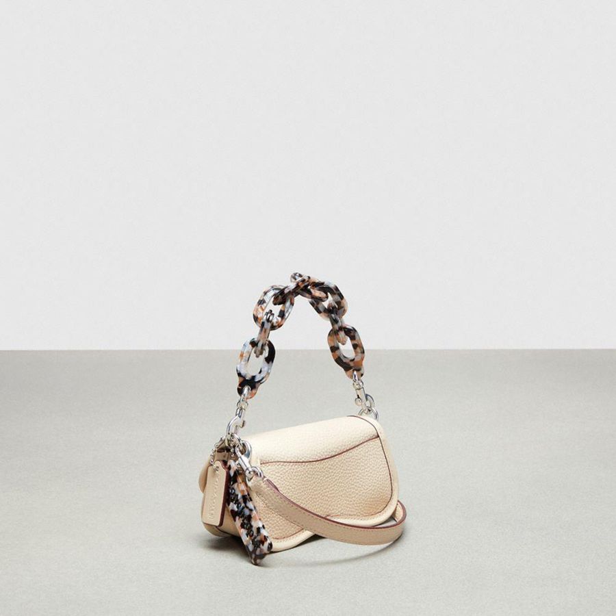 COACH® Mini Wavy Dinky In Coachtopia Leather Women Crossbody Bag White | CSUP20789