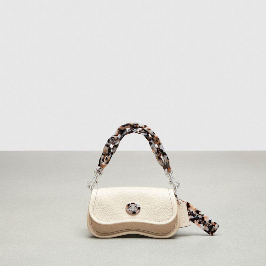 COACH® Mini Wavy Dinky In Coachtopia Leather Women Crossbody Bag White | CSUP20789