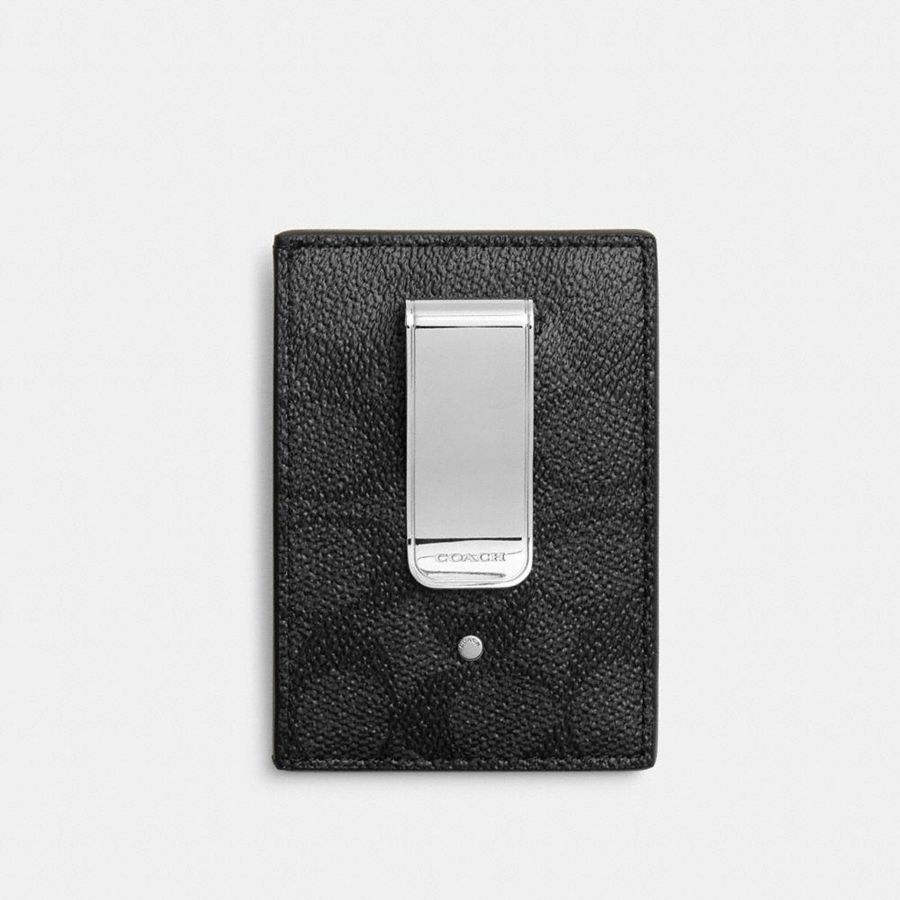 COACH® Money Clip Card Case Men Wallet Brown | VANT32074
