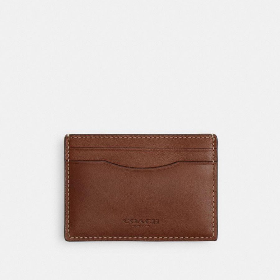 COACH® Money Clip Card Case Men Wallet Brown | VANT32074