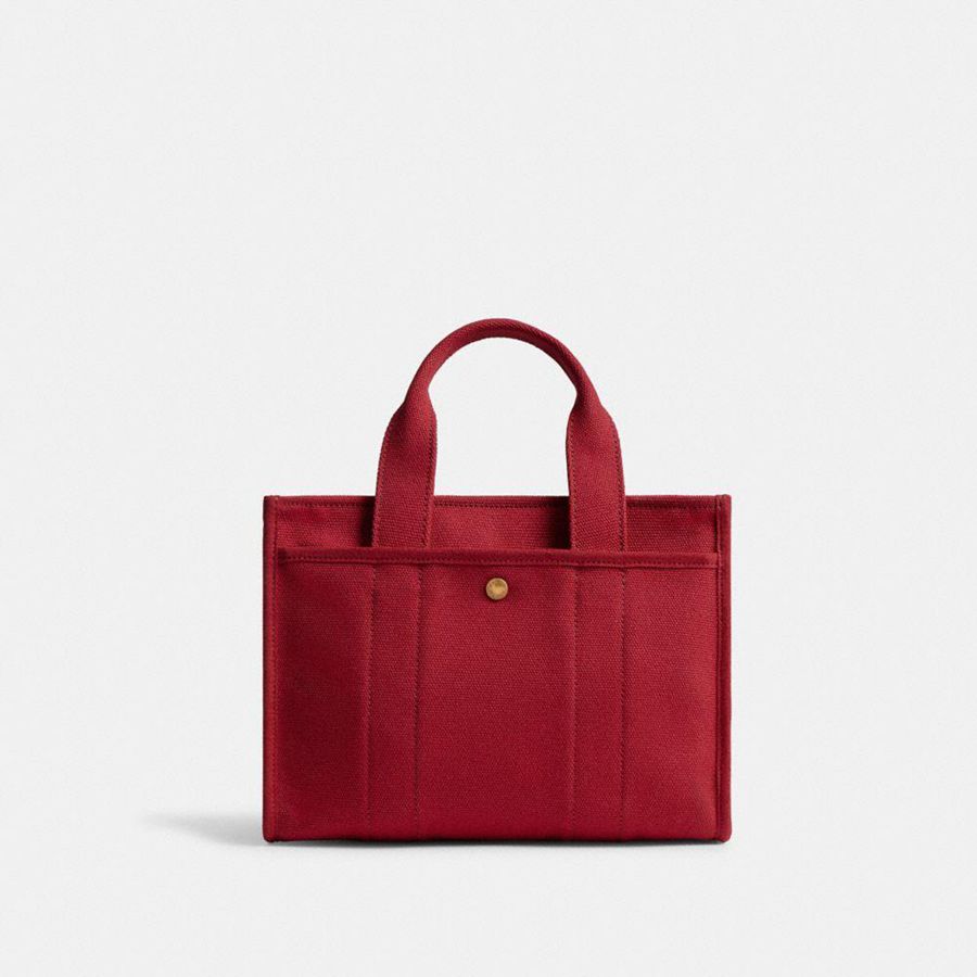 COACH® New Year Cargo 26 With Coach Snake Script Women Tote Bags Red | JHXD79860
