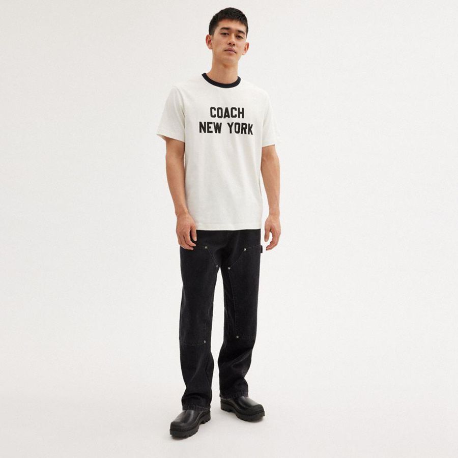 COACH® New York Men T-Shirt White | NSLR20489