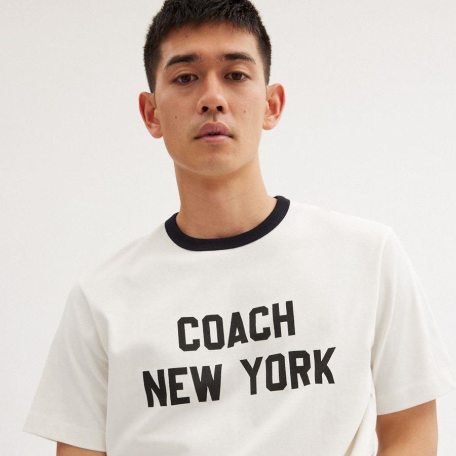COACH® New York Men T-Shirt White | NSLR20489