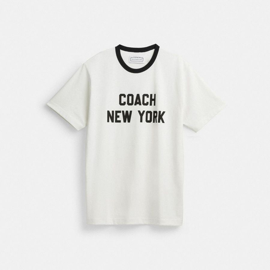 COACH® New York Men T-Shirt White | NSLR20489