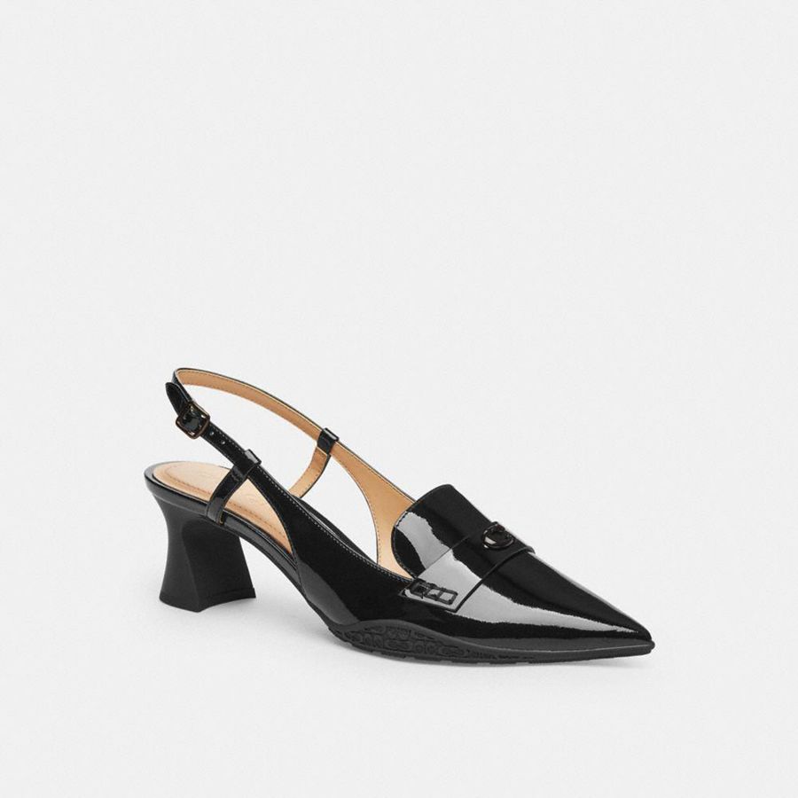 COACH® Nikola Hybrid Slingback Women Pumps Black | TDHC53768