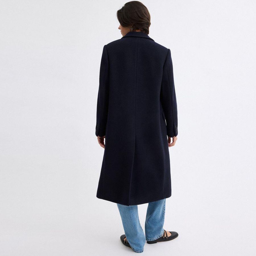 COACH® Oversized Wool Women Coat Navy | BYEW41956