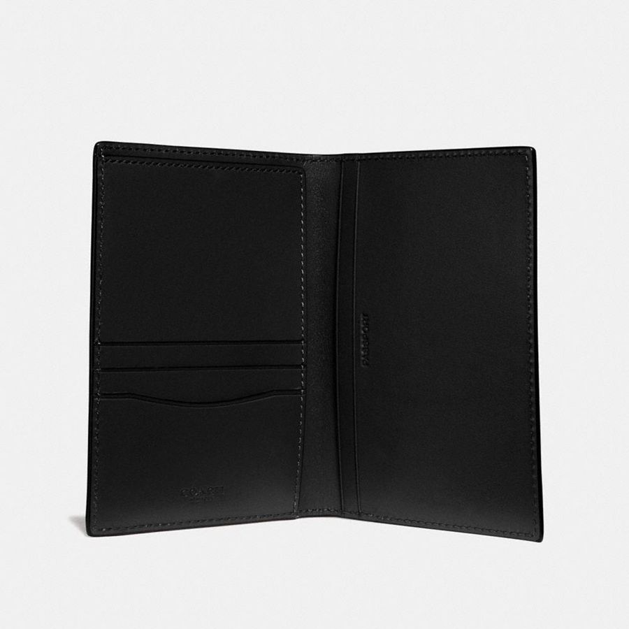 COACH® Passport Case Women Wallet Black | RABN87019