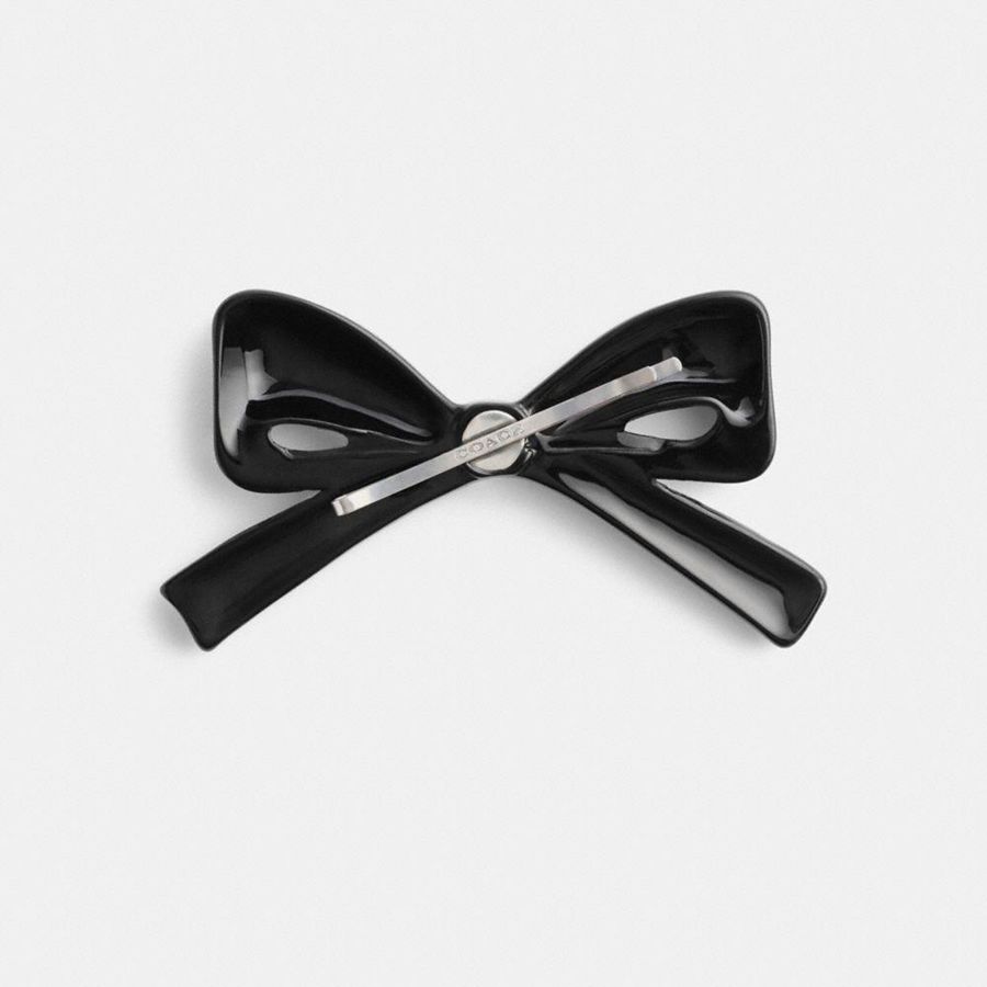 COACH® Pavé Bow Barrette Women Jewelry Black | JFMX43206