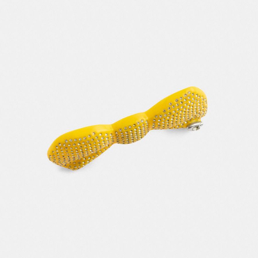 COACH® Pavé Bow Barrette Women Jewelry Yellow | IEMX87605