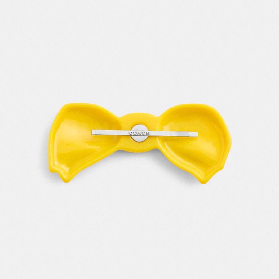 COACH® Pavé Bow Barrette Women Jewelry Yellow | IEMX87605