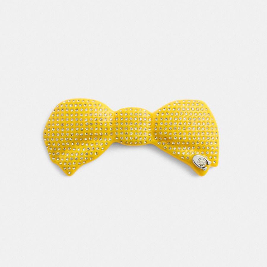 COACH® Pavé Bow Barrette Women Jewelry Yellow | IEMX87605