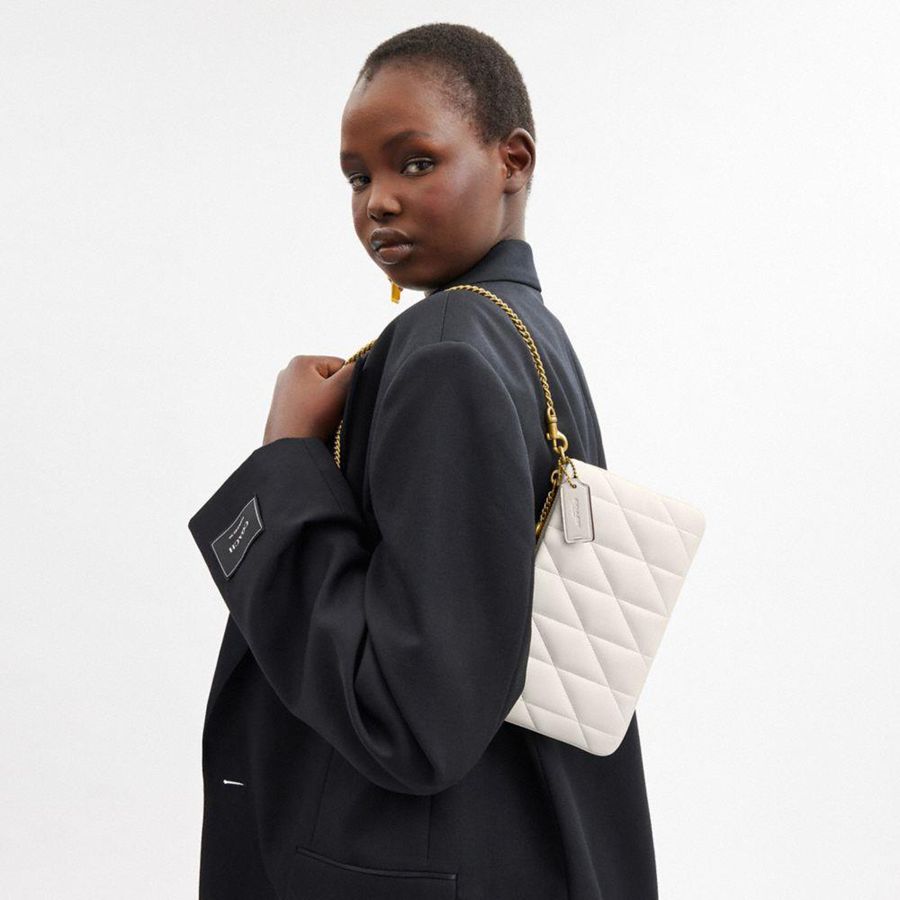 COACH® Pouch With Pillow Quilting Women Clutch Bags White | OFHS04836