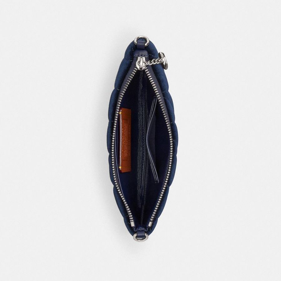 COACH® Pouch With Quilting Women Crossbody Bag Navy | HOMN65420