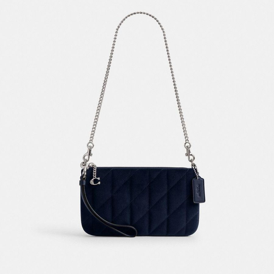 COACH® Pouch With Quilting Women Crossbody Bag Navy | HOMN65420