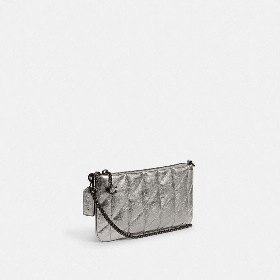 COACH® Pouch With Quilting Women Crossbody Bag Silver | IXUT61827