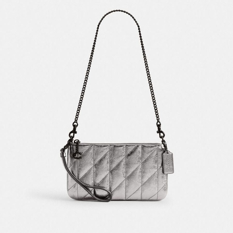 COACH® Pouch With Quilting Women Crossbody Bag Silver | IXUT61827