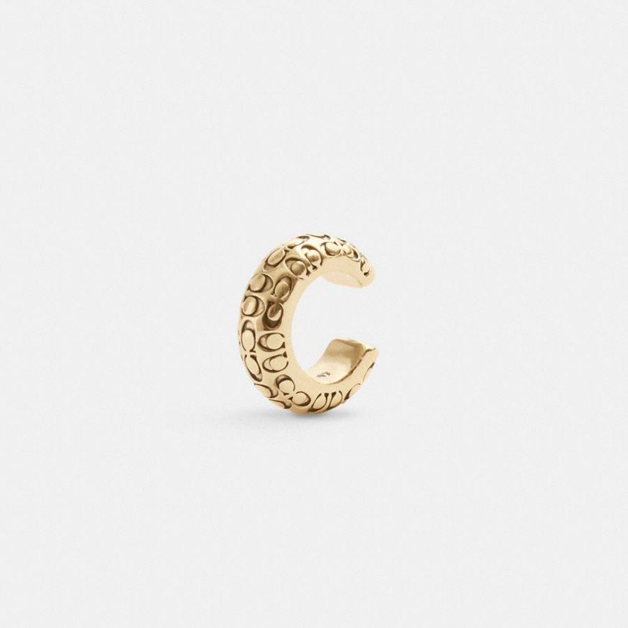 COACH® Quilted Signature Ear Cuff Women Jewelry Gold | LHWX52673