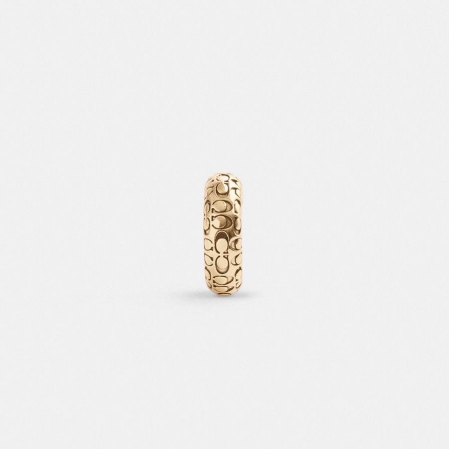 COACH® Quilted Signature Ear Cuff Women Jewelry Gold | LHWX52673