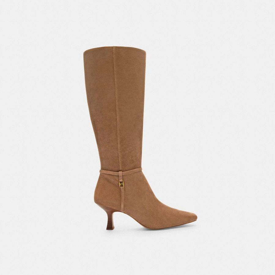 COACH® Raquel Extended Calf Women Boots Brown | UTFS27385