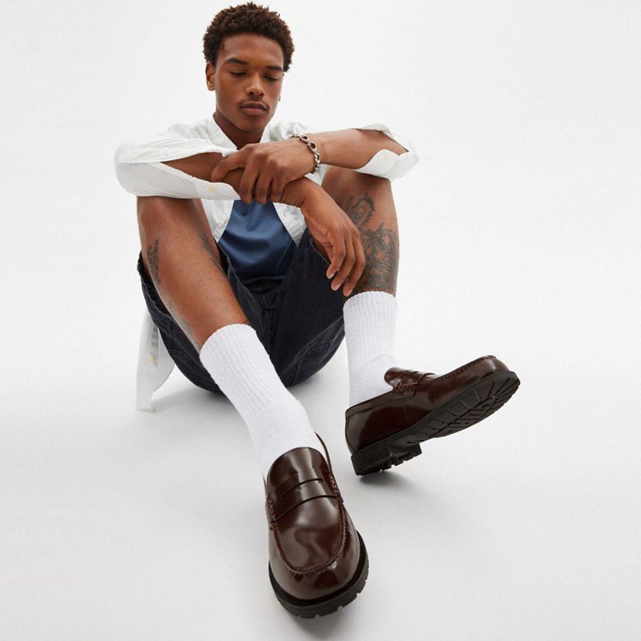 COACH® Reagan Men Loafers Brown | NTPO39167