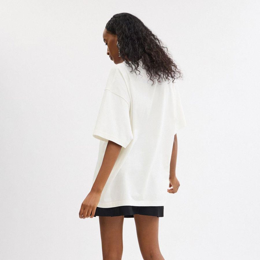 COACH® Relaxed Graphic In Organic Cotton Women T-Shirt White | KMYS12708