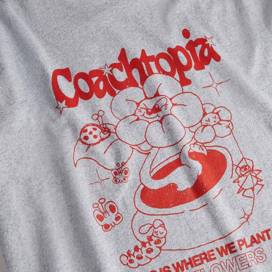 COACH® Relaxed With Flower Pot Print Women T-Shirt Grey | UCSN27430