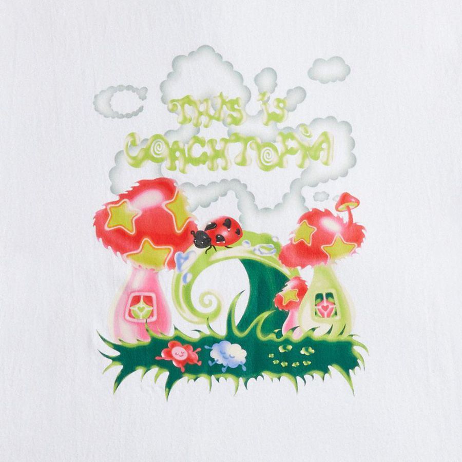 COACH® Relaxed With This Is Coachtopia Print Men T-Shirt White | LKUJ57982