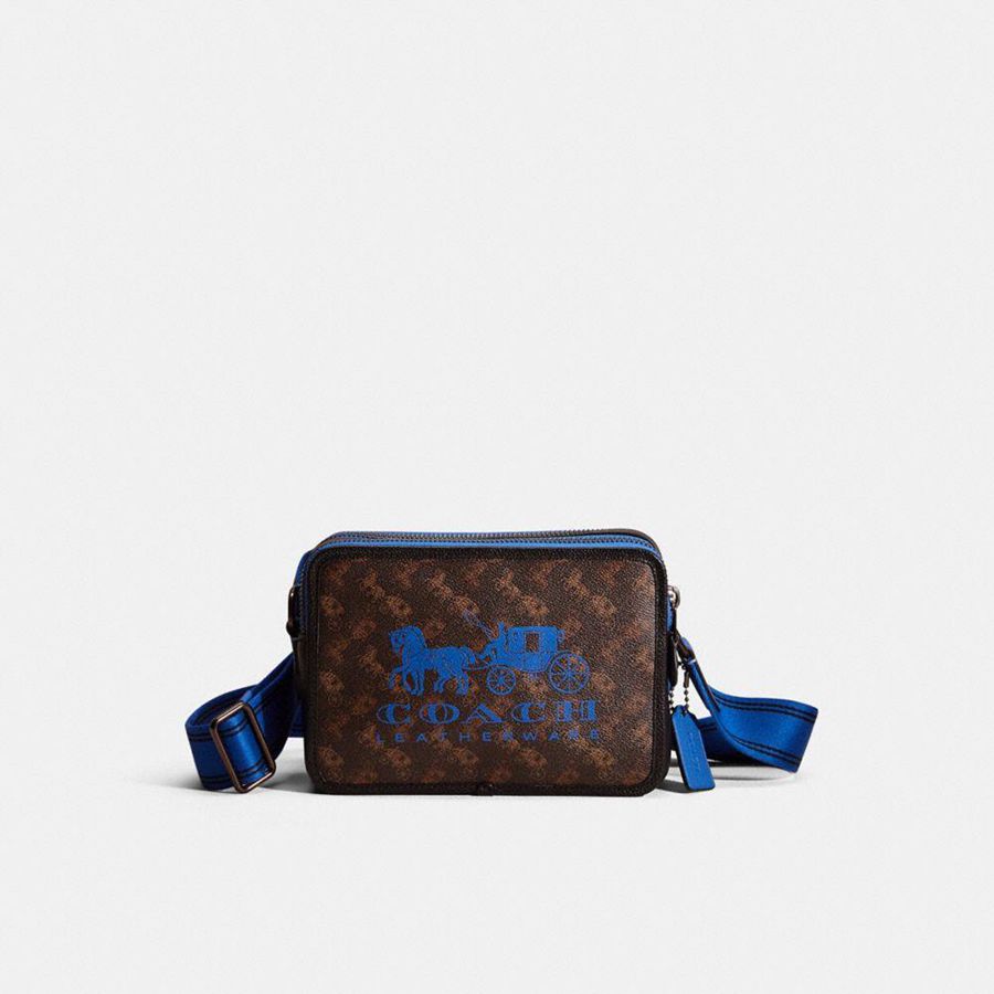 COACH® Restored Charter 24 With Horse And Carriage Print Men Crossbody Bag Brown | NDPM10924