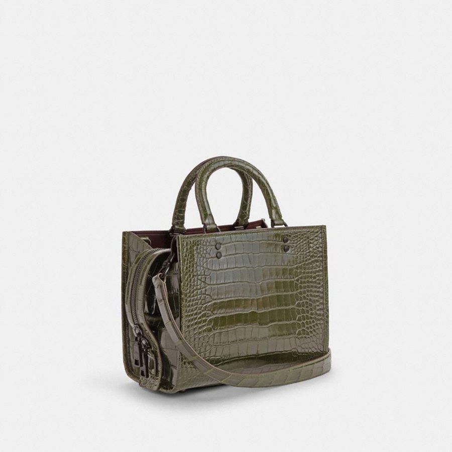 COACH® Rogue 25 In Alligator Women Tote Bags Olive | NVRD04958