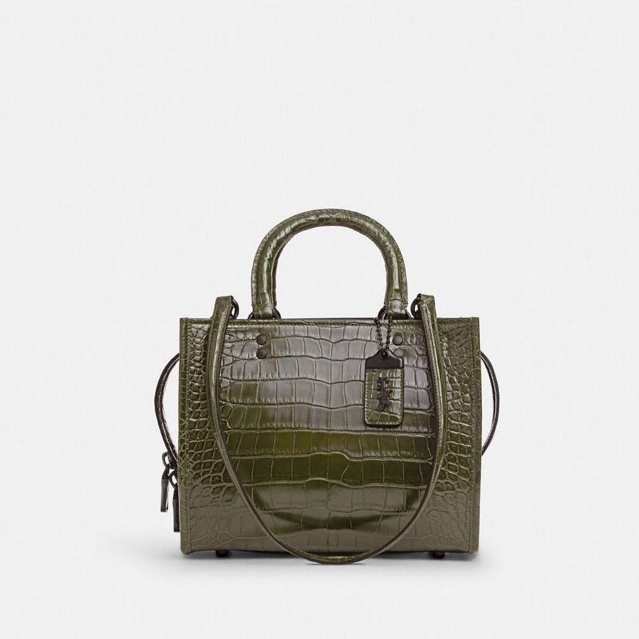 COACH® Rogue 25 In Alligator Women Tote Bags Olive | NVRD04958
